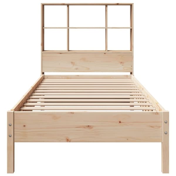 vidaXL Seng med bokhylle uten madrass 90x200 cm heltre furu