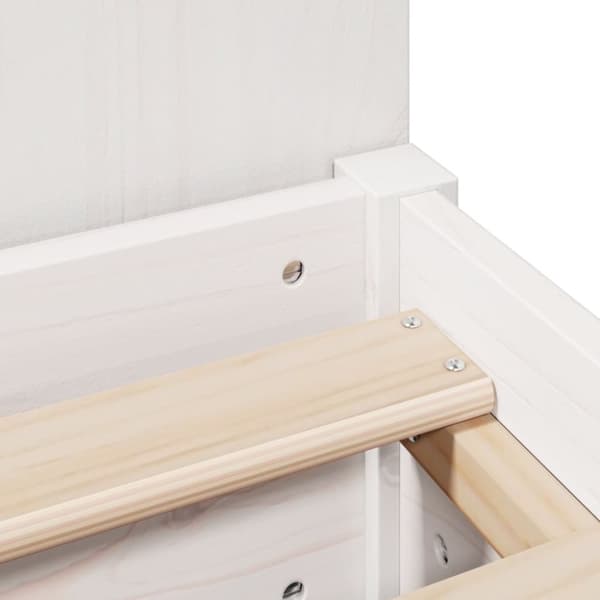 vidaXL Seng med bokhylle uten madrass hvit 140x190 cm heltre furu