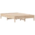 Miniatyrbilde 9 av 11: vidaXL Seng med bokhylle uten madrass 160x200 cm heltre furu