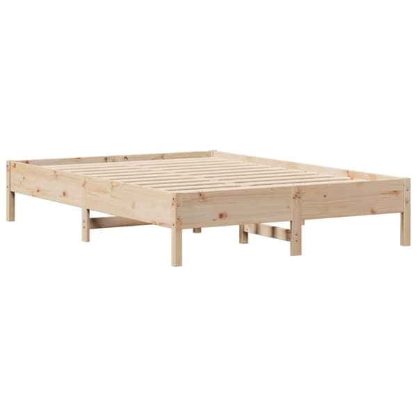 vidaXL Seng med bokhylle uten madrass 160x200 cm heltre furu