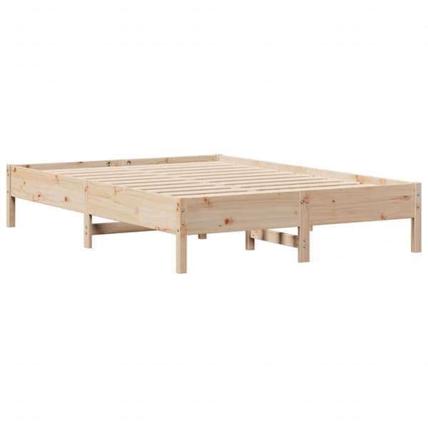 vidaXL Sänky kirjahyllyllä ilman patjaa 120x200 cm täysi mänty