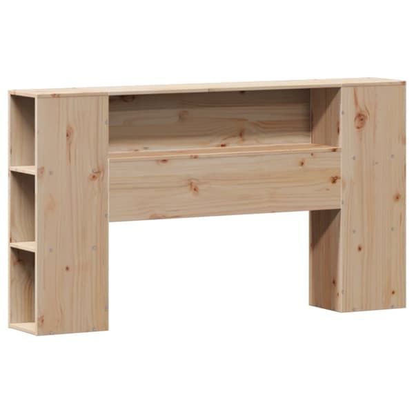 vidaXL Seng med bokhylle uten madrass 140x190 cm heltre furu
