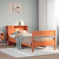 Miniatyrbilde 2 av 11: vidaXL Seng med bokhylle uten madrass voksbrun 90x190 cm heltre furu