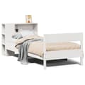 Miniatyrbilde 3 av 11: vidaXL Seng med bokhylle uten madrass hvit 90x200 cm heltre furu