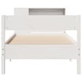 Miniatyrbilde 5 av 11: vidaXL Seng med bokhylle uten madrass hvit 90x200 cm heltre furu