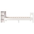 Miniatyrbilde 6 av 11: vidaXL Seng med bokhylle uten madrass hvit 90x200 cm heltre furu