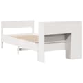Miniatyrbilde 7 av 11: vidaXL Seng med bokhylle uten madrass hvit 90x200 cm heltre furu