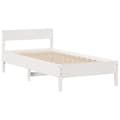 Miniatyrbilde 9 av 11: vidaXL Seng med bokhylle uten madrass hvit 90x200 cm heltre furu