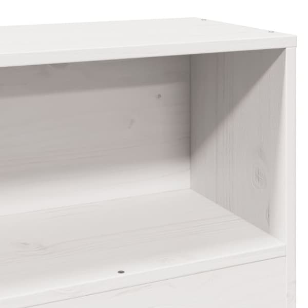 vidaXL Seng med bokhylle uten madrass hvit 90x200 cm heltre furu