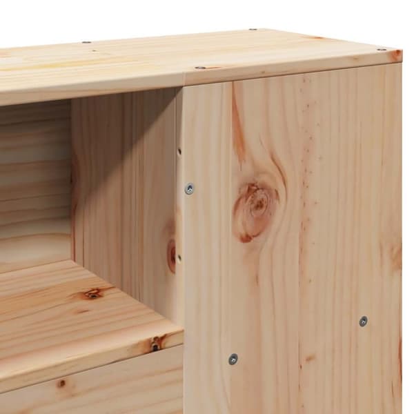 vidaXL Seng med bokhylle uten madrass 120x190 cm heltre furu
