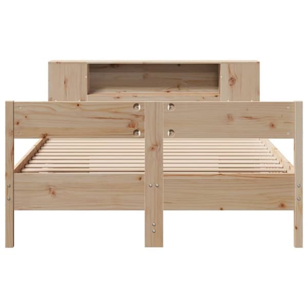 vidaXL Seng med bokhylle uten madrass 120x190 cm heltre furu