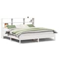 Miniatyrbilde 1 av 11: vidaXL Seng med bokhylle uten madrass hvit 180x200 cm heltre furu