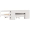 Miniatyrbilde 7 av 11: vidaXL Seng med bokhylle uten madrass hvit 200x200 cm heltre furu