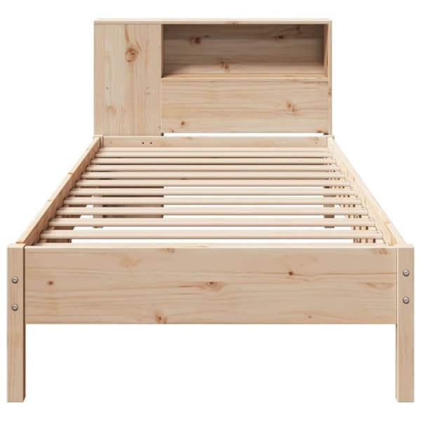 vidaXL Sänky kirjahyllyllä ilman patjaa 75x190 cm täysi mänty