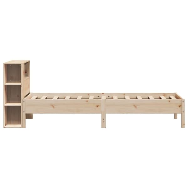 vidaXL Sänky kirjahyllyllä ilman patjaa 75x190 cm täysi mänty