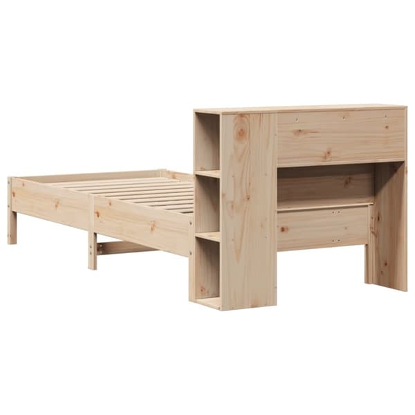 vidaXL Sänky kirjahyllyllä ilman patjaa 75x190 cm täysi mänty