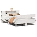Miniatyrbilde 3 av 11: vidaXL Seng med bokhylle uten madrass hvit 120x190 cm heltre furu