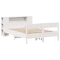 Miniatyrbilde 4 av 11: vidaXL Seng med bokhylle uten madrass hvit 120x190 cm heltre furu