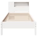 Miniatyrbilde 5 av 11: vidaXL Seng med bokhylle uten madrass hvit 90x200 cm heltre furu