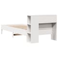 Miniatyrbilde 7 av 11: vidaXL Seng med bokhylle uten madrass hvit 90x200 cm heltre furu