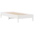 Miniatyrbilde 9 av 11: vidaXL Seng med bokhylle uten madrass hvit 90x200 cm heltre furu