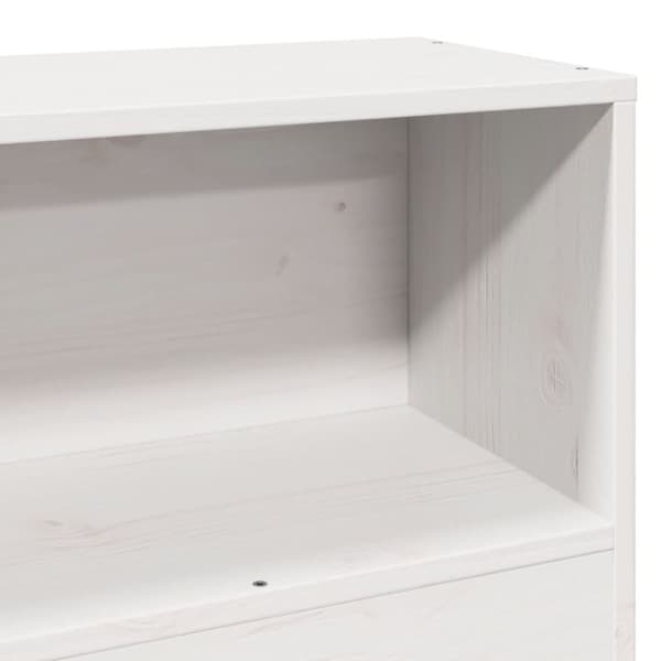 vidaXL Seng med bokhylle uten madrass hvit 90x200 cm heltre furu