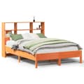 Miniatyrbilde 1 av 11: vidaXL Seng med bokhylle uten madrass voksbrun 135x190 cm heltre furu