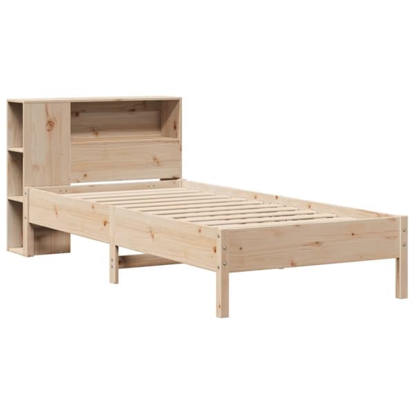 vidaXL seng med reol uden madras 100x200 cm massivt fyrretræ