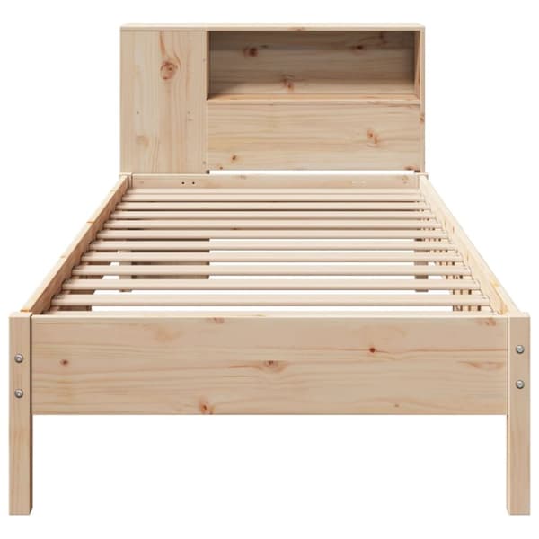 vidaXL seng med reol uden madras 100x200 cm massivt fyrretræ