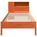 Miniatyrbilde 5 av 11: vidaXL Seng med bokhylle uten madrass voksbrun 90x190 cm heltre furu