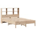 Miniatyrbilde 4 av 11: vidaXL Seng med bokhylle uten madrass 135x190 cm heltre furu