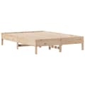 Miniatyrbilde 9 av 11: vidaXL Seng med bokhylle uten madrass 135x190 cm heltre furu