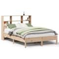 Miniatyrbilde 1 av 11: vidaXL Seng med bokhylle uten madrass 135x190 cm heltre furu