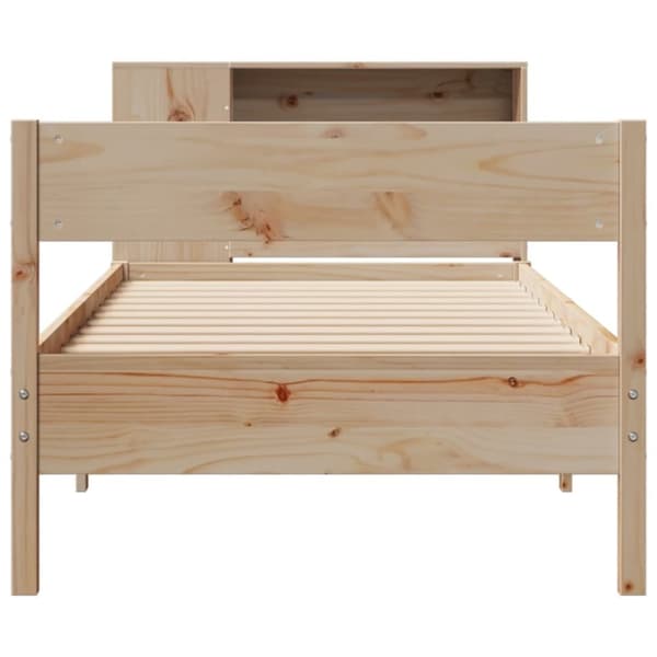 vidaXL Seng med bokhylle uten madrass 75x190 cm heltre furu