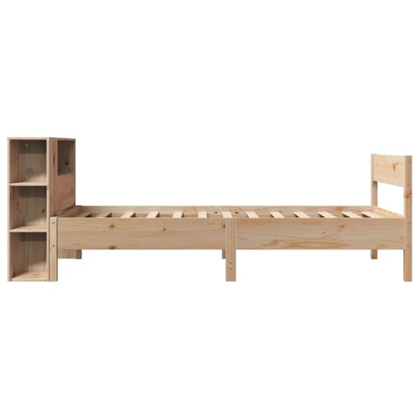 vidaXL Seng med bokhylle uten madrass 75x190 cm heltre furu