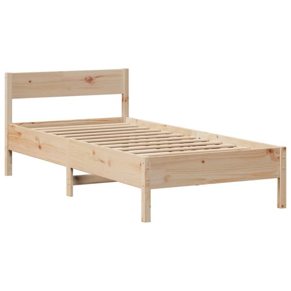 vidaXL Seng med bokhylle uten madrass 75x190 cm heltre furu