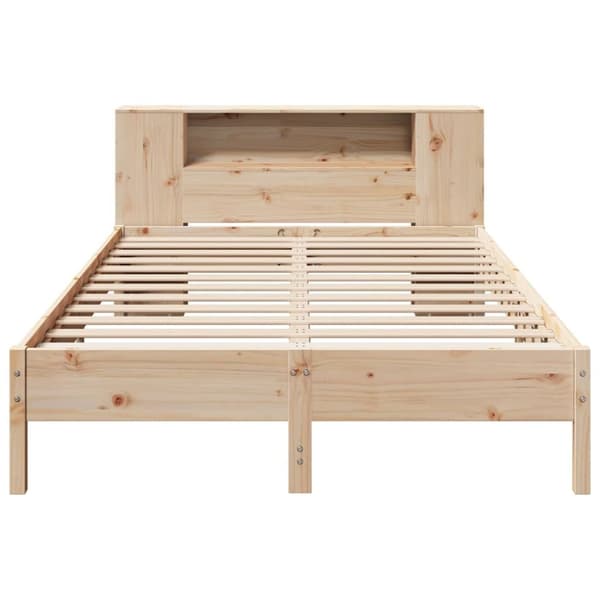 vidaXL Seng med bokhylle uten madrass 140x190 cm heltre furu
