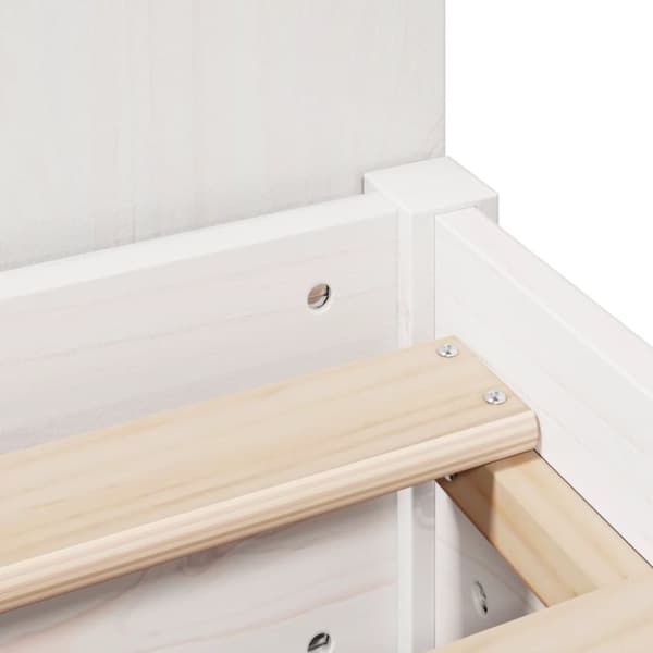vidaXL Seng med bokhylle uten madrass hvit 90x190 cm heltre furu