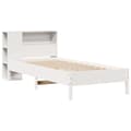 Miniatyrbilde 4 av 11: vidaXL Seng med bokhylle uten madrass hvit 100x200 cm heltre furu