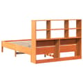 Miniatyrbilde 7 av 11: vidaXL Seng med bokhylle uten madrass voksbrun 120x200 cm heltre furu