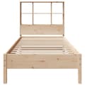 Miniatyrbilde 5 av 11: vidaXL Seng med bokhylle uten madrass 75x190 cm heltre furu