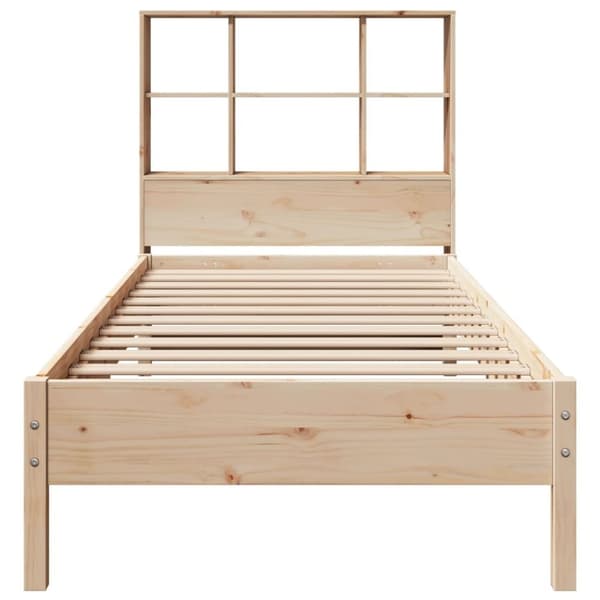 vidaXL Seng med bokhylle uten madrass 75x190 cm heltre furu