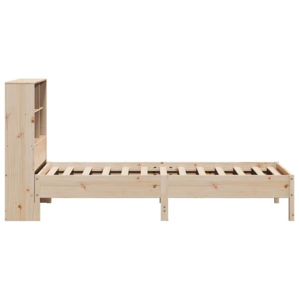 vidaXL Seng med bokhylle uten madrass 75x190 cm heltre furu