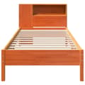 Miniatyrbilde 5 av 11: vidaXL Seng med bokhylle uten madrass voksbrun 90x200 cm heltre furu