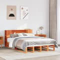 Miniatyrbillede 2 af 11: vidaXL seng med reol uden madras 135x190 cm massivt træ brun