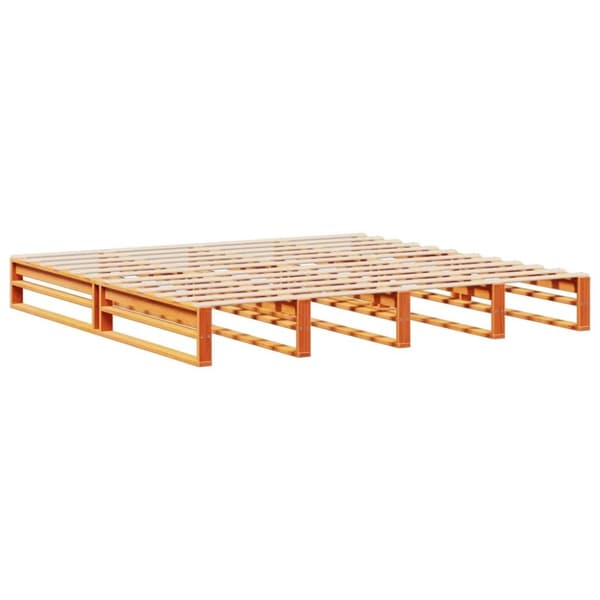 vidaXL Sänky kirjahyllyllä ilman patjaa vahanrusk 180x200 cm täysi puu