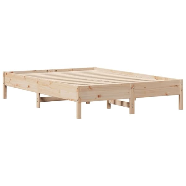 vidaXL Seng med bokhylle uten madrass 150x200 cm heltre furu