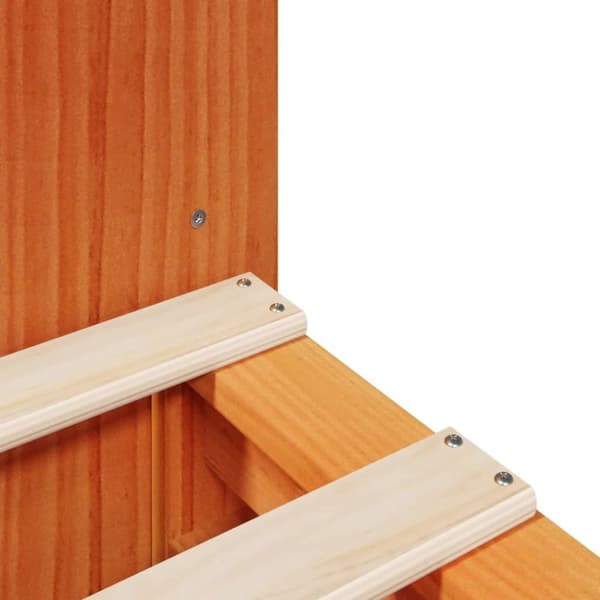vidaXL Seng med bokhylle uten madrass voksbrun 135x190 cm heltre