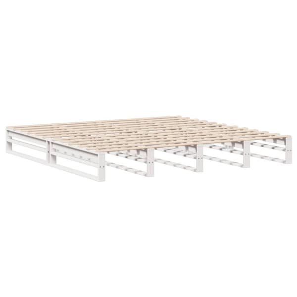 vidaXL Seng med bokhylle uten madrass hvit 200x200 cm heltre