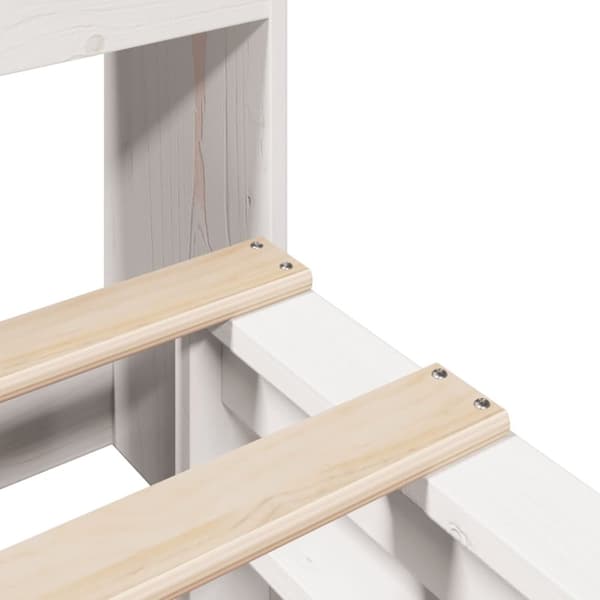 vidaXL Seng med bokhylle uten madrass hvit 200x200 cm heltre